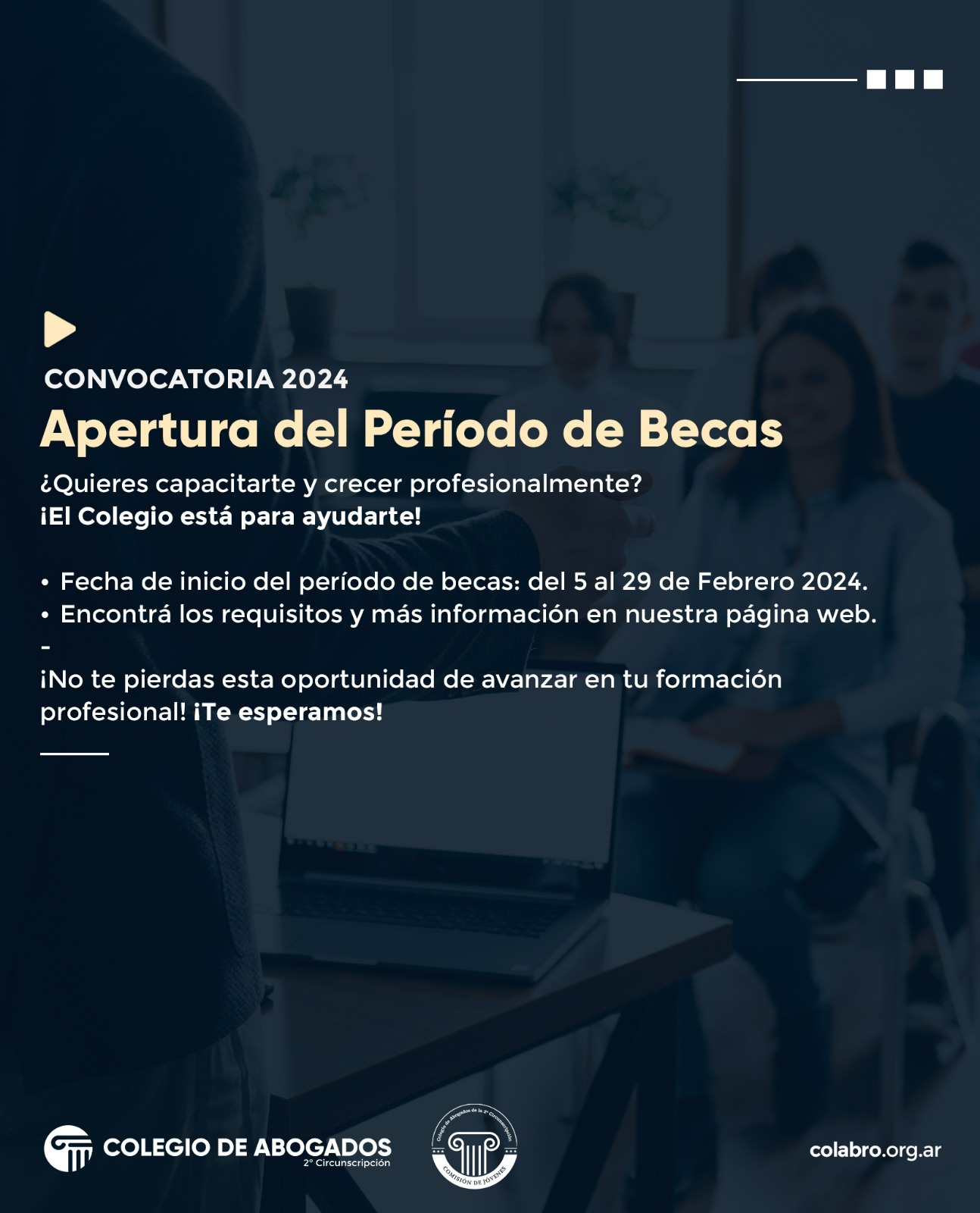 Convocatoria a Becas 2024 Novedades Noticias Colegio de abogados